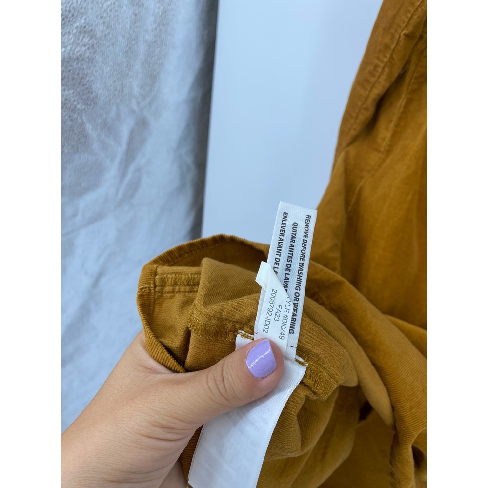 J.Crew Corduroy Shirtdress Women 8 mustard Brown Tiered Button Down BK249 - Picture 4 of 5